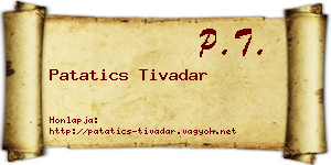 Patatics Tivadar névjegykártya